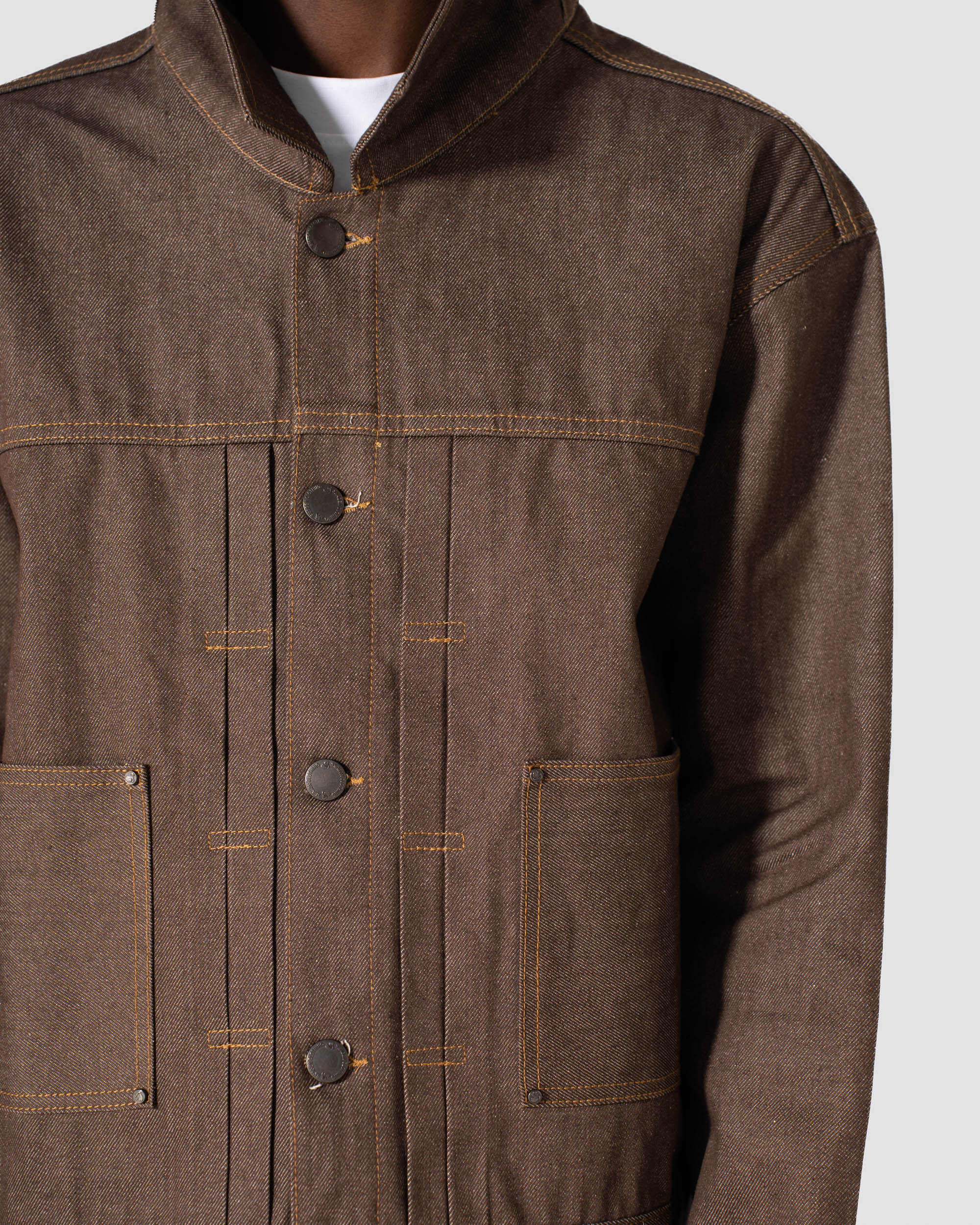 SELVEDGE DENIM JACKET BROWN